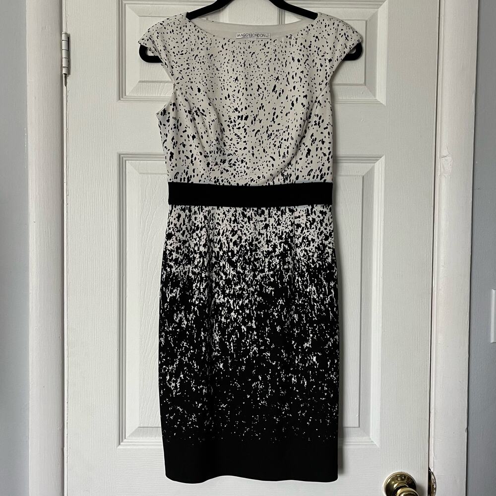 Maggy London Paint Splatter Cap Sleeve Dress - Size 2